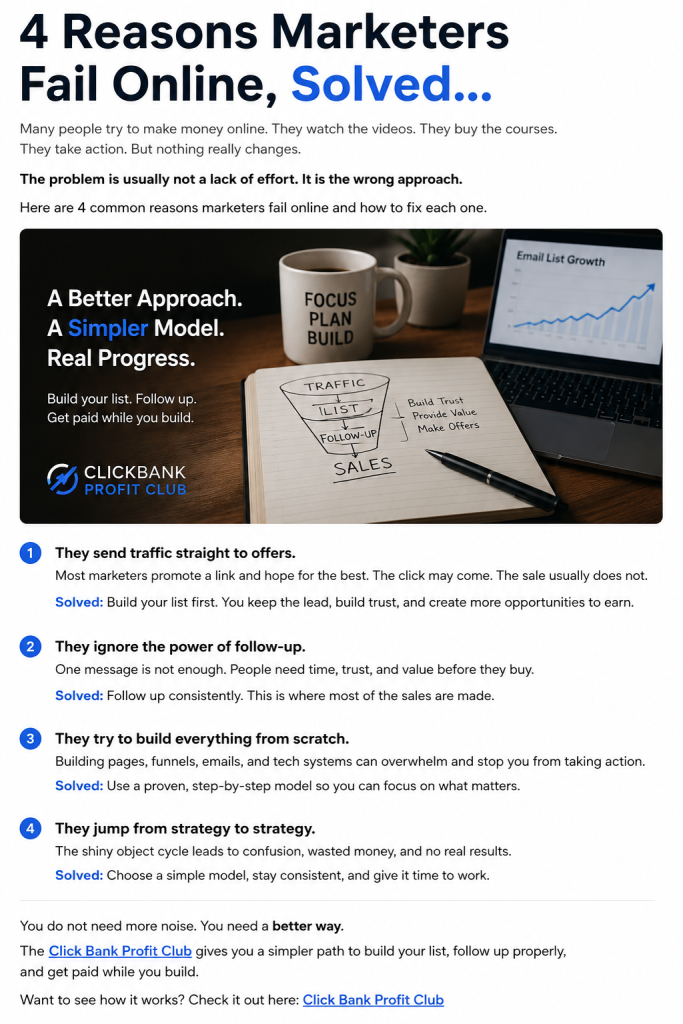 4 Reasons Marketers Fail Online, Solved…