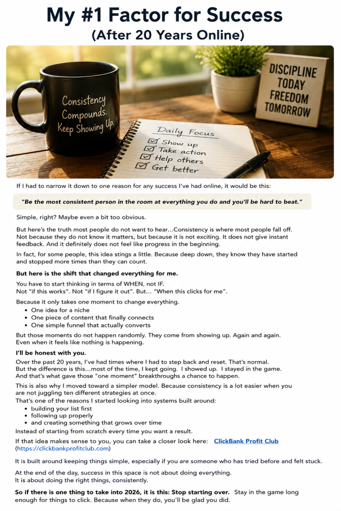 My #1 Factor for Success (After 20 Years Online)