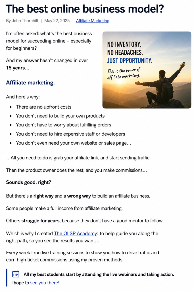The best online business model?