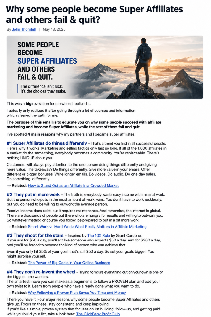 Why Some People Become Super Affiliates and Others Fail & Quit?